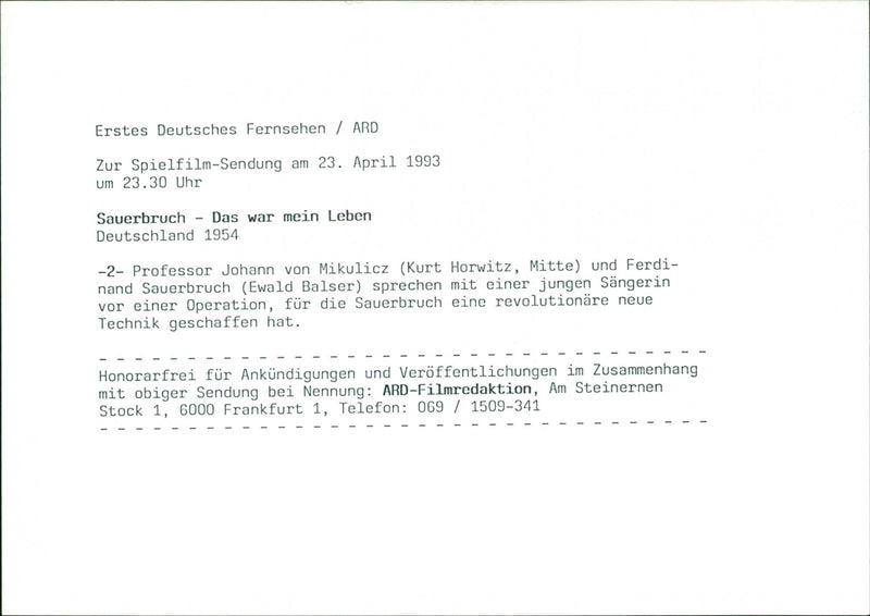 Sauerbruch - Das war mein Leben - Vintage Photograph