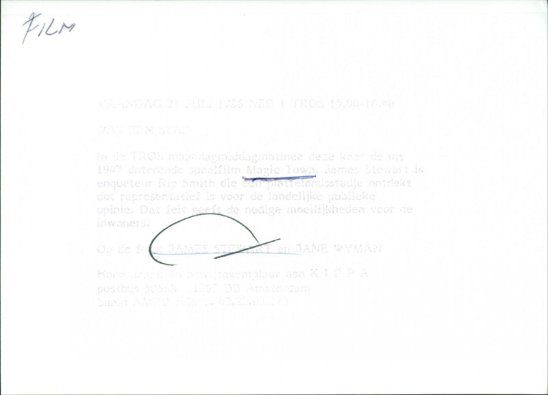 James Stewart and Jane Wyman - Magic Town - Vintage Photograph