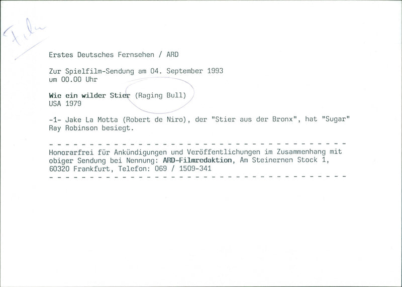 Robert De Niro - Raging Bull - Vintage Photograph