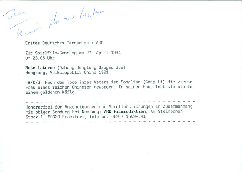 Gong Li - Raise the Red Lantern - Vintage Photograph