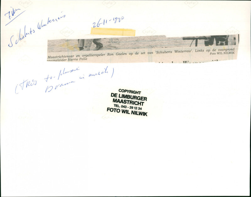 Ron Geelen and manager Harrie Pelle on "Schubert's Winter Journey" - Vintage Photograph