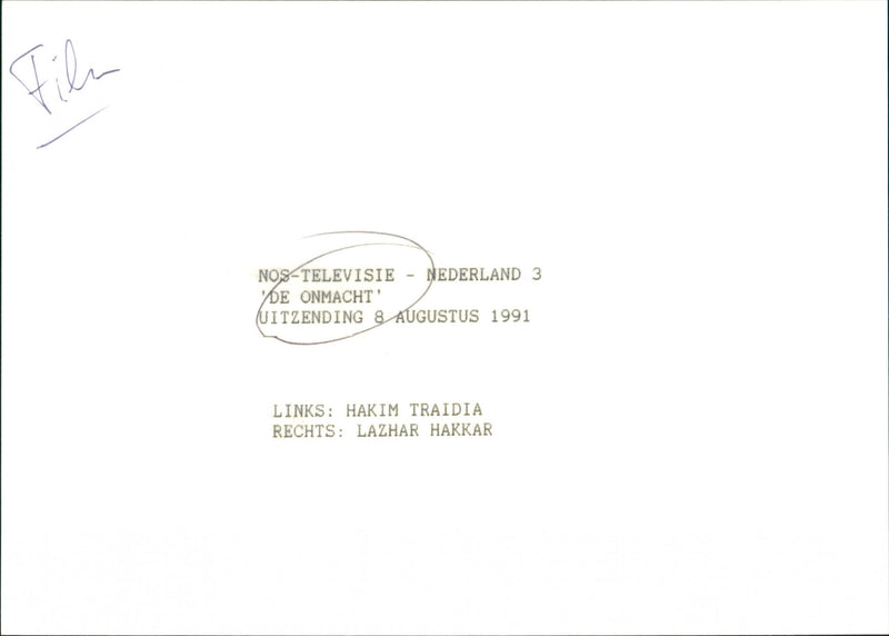 Hakim Traidia and Lazhar Hakkar - De Onmacht - Vintage Photograph