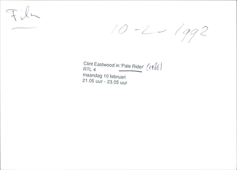 Clint Eastwood - Pale Rider - Vintage Photograph