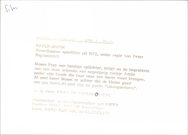 Ryan O'Neal and Tatum O'Neal - Paper Moon - Vintage Photograph