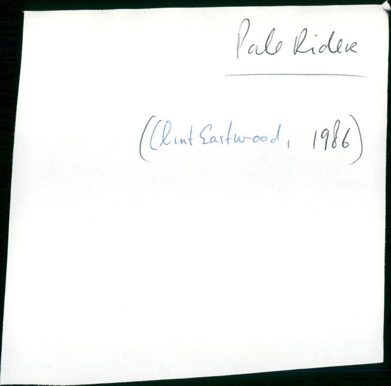 Pale Rider - Vintage Photograph