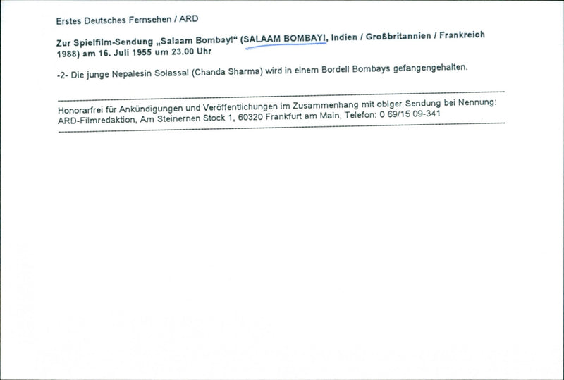 Salaam Bombay - Vintage Photograph