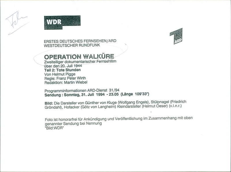 Operation Walküre - Vintage Photograph