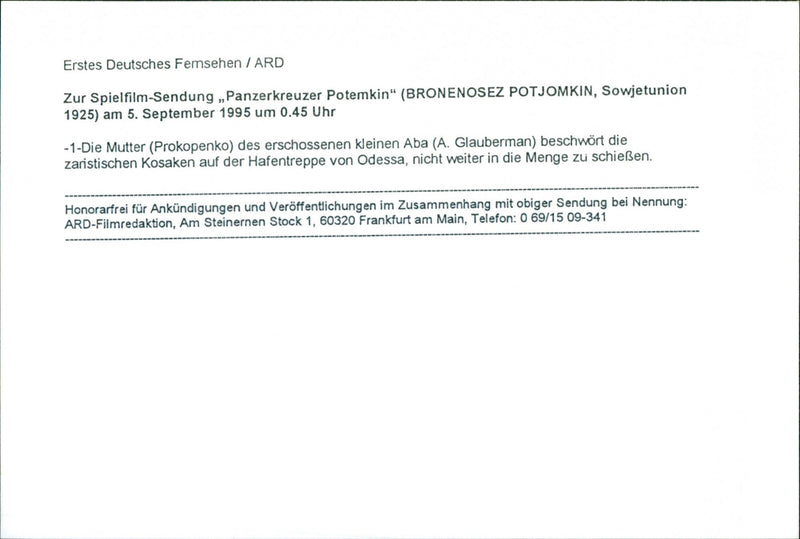 Bronenosets Potyomkin (Battleship Potemkin) - Vintage Photograph