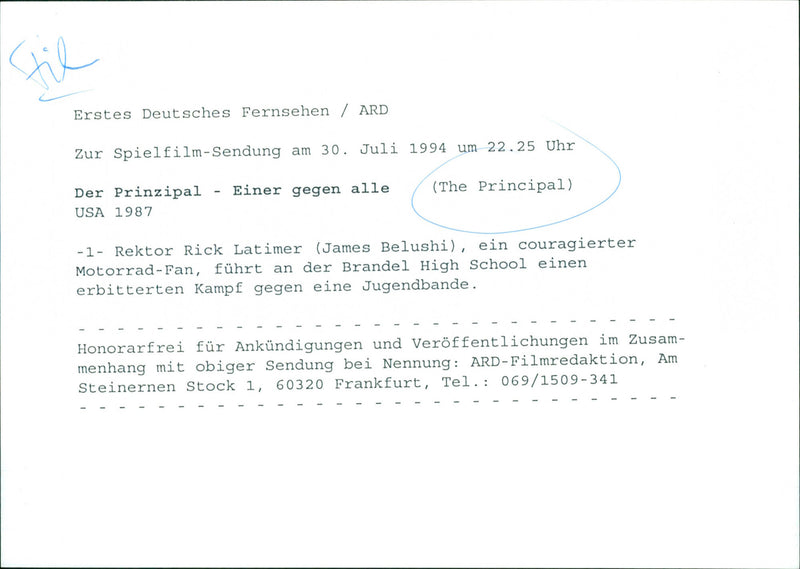 James Belushi - The Principal - Vintage Photograph