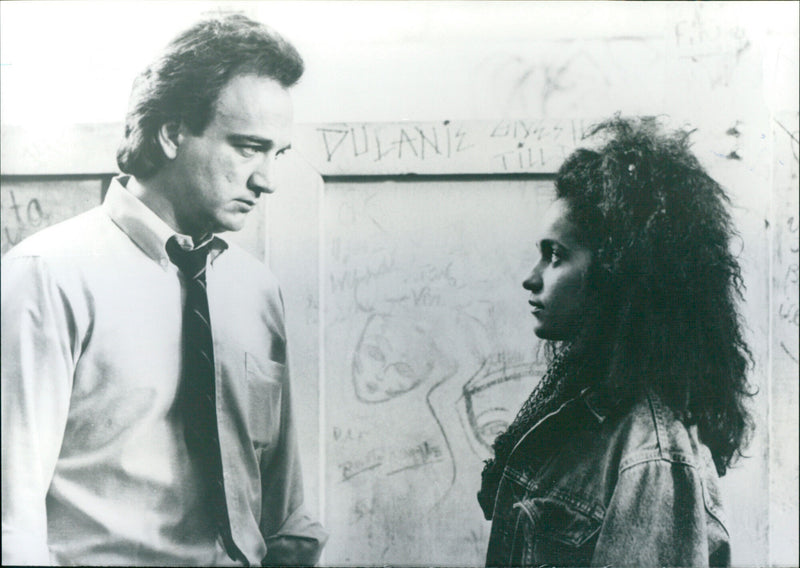 James Belushi and Kelly Minter - The Principal - Vintage Photograph