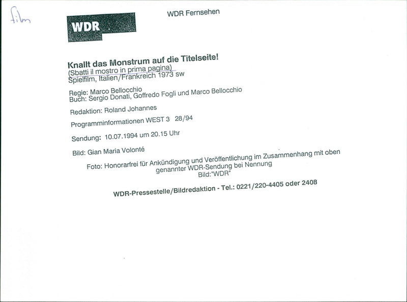 Sbatti il mostro in prima pagina - Vintage Photograph