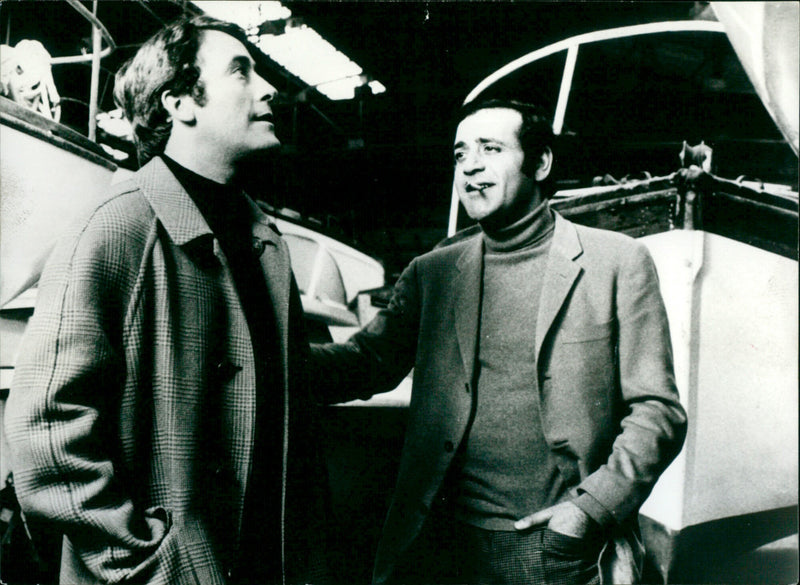 Jean Yanne and Michel Duchaussoy - Que la bête meure - Vintage Photograph