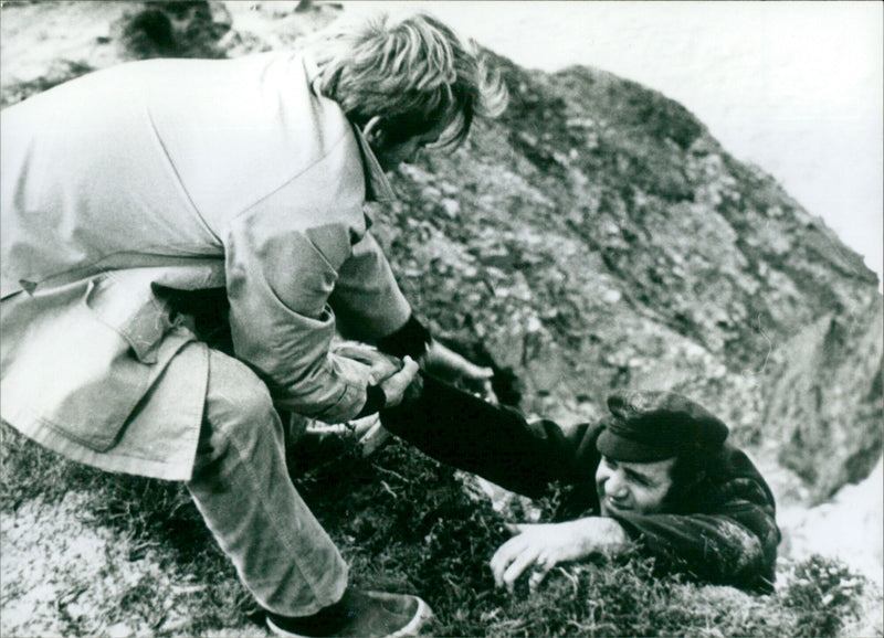Michel Duchaussoy and Jean Yanne - Que la bête meure - Vintage Photograph