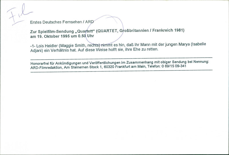 Maggie Smith and Isabelle Adjani - Quartet - Vintage Photograph