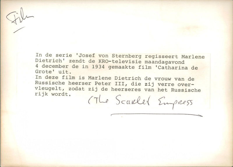 The Scarlet Empress - Vintage Photograph