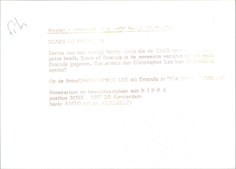 Scars of Dracula - Vintage Photograph