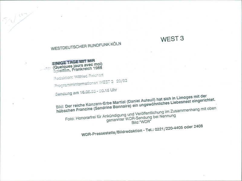 Daniel Auteuil and Sandrine Bonnaire - Quelques jours avec moi - Vintage Photograph