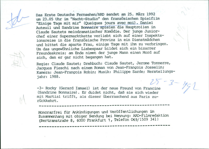 Gérard Ismael and Sandrine Bonnaire - Quelques jours avec moi - Vintage Photograph