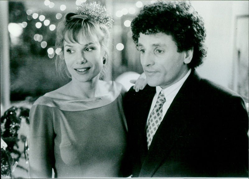 Monique van de Ven and Edwin de Vries in a scene from the Dutch film "A Month Later". - Vintage Photograph