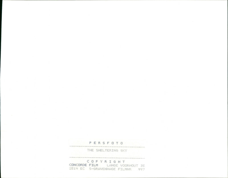 The Sheltering Sky (1990) - Vintage Photograph