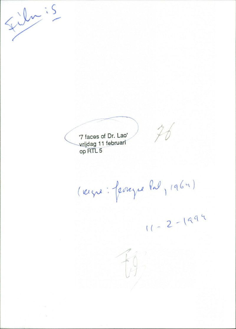 7 Faces of Dr. Lao - Vintage Photograph