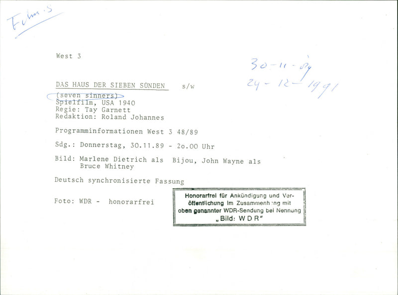 Seven Sinners - Vintage Photograph