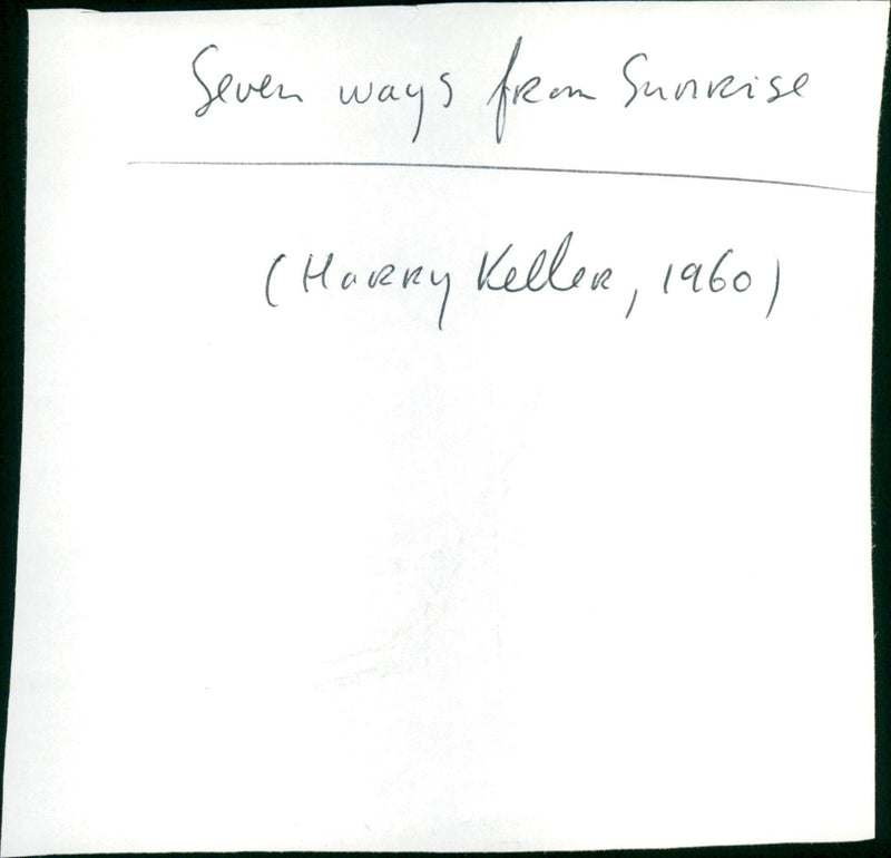 Seven Ways from Sundown - Vintage Photograph