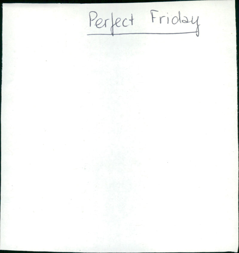 Perfect Friday - Vintage Photograph
