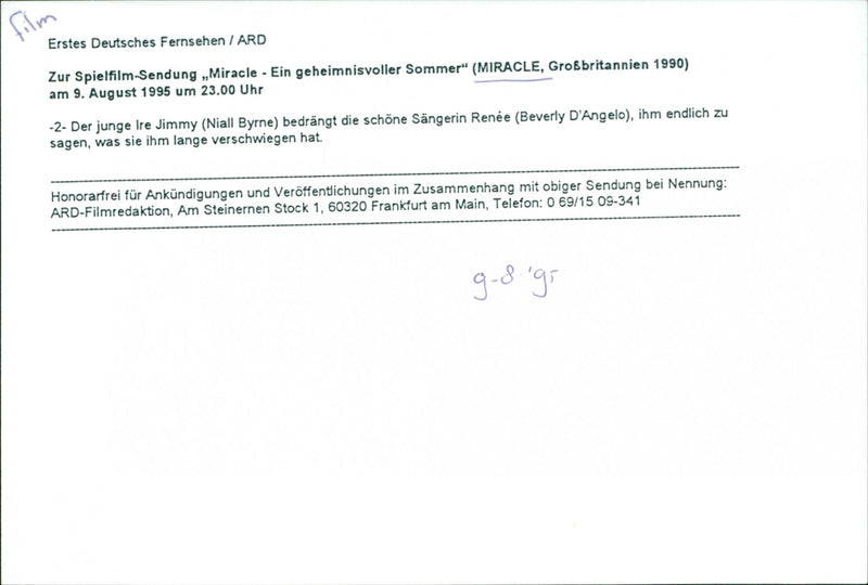 Niall Byrne and Beverly D'Angelo - Miracle - Vintage Photograph