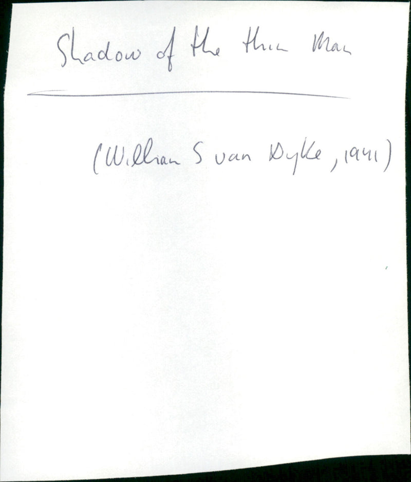 Shadow of the Thin Man - Vintage Photograph