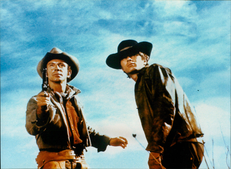 Tony Franciosa and Michael Sarrazin in the 1969 film "His Name Was Gannon". - Vintage Photograph