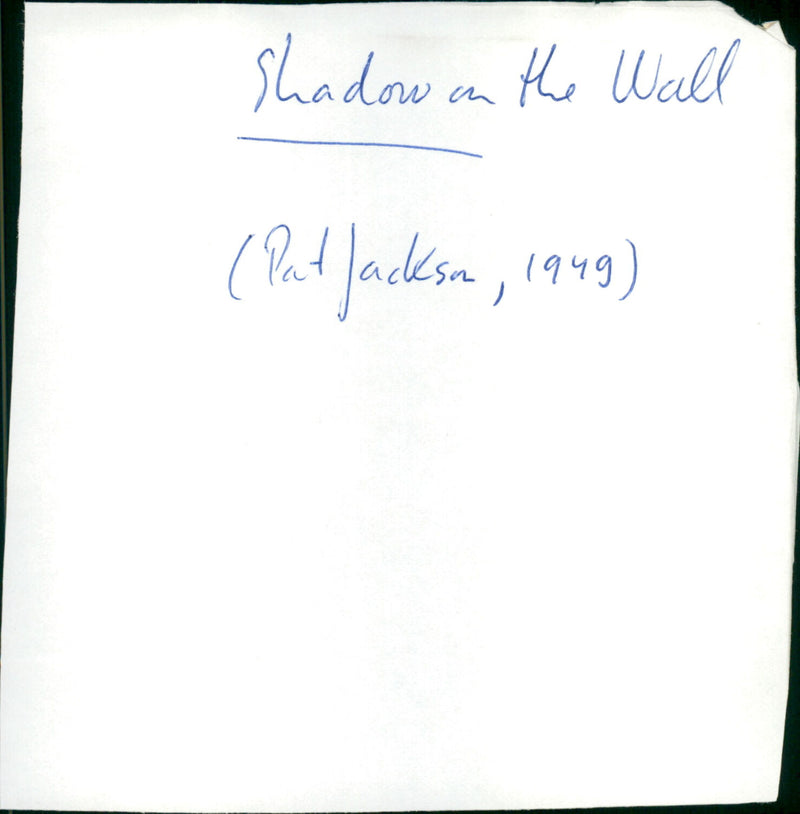 Shadow on the Wall - Vintage Photograph