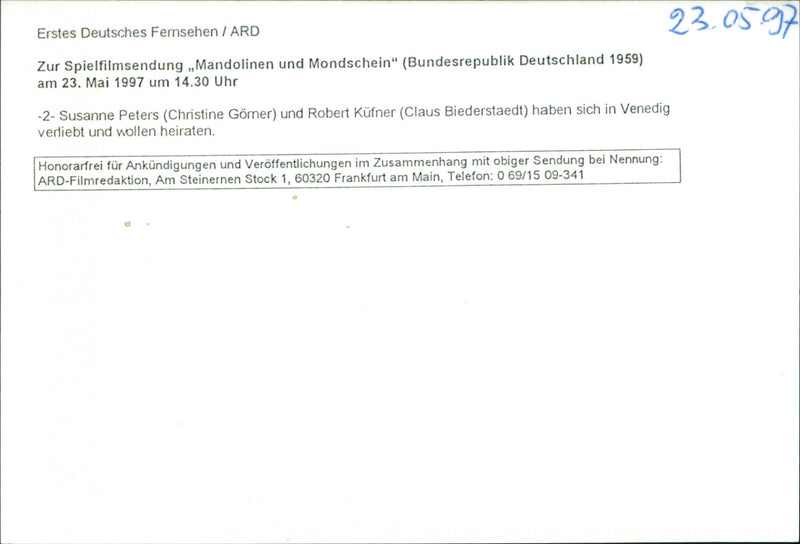 1959 MOVIE: Mandolins and Moonlight - Vintage Photograph