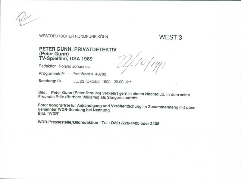 Peter Gunn - Vintage Photograph