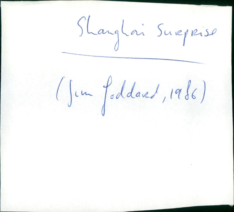 Shanghai Surprise - Vintage Photograph