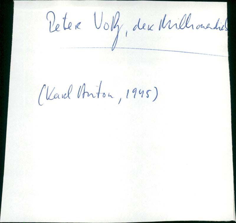 Peter Voss, der Millionendieb - Vintage Photograph