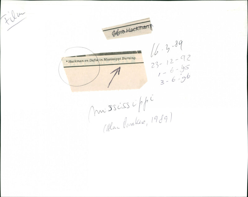 Gene Hackman and William Dafoe - Mississippi Burning - Vintage Photograph