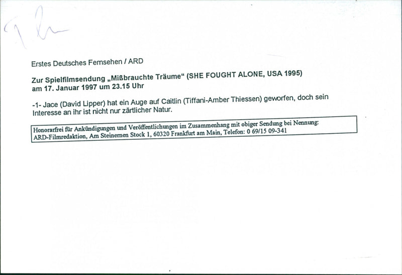 David Lipper and tiffani-Amber Thiessen - She Fought Alone - Vintage Photograph