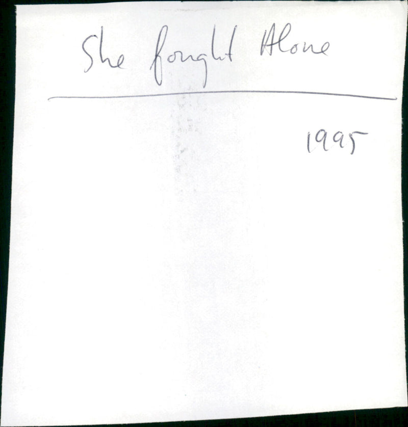 She Fought Alone - Vintage Photograph