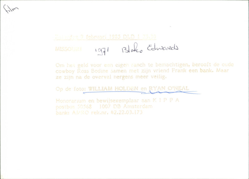 William Holden and Ryan O'Neal - Vintage Photograph