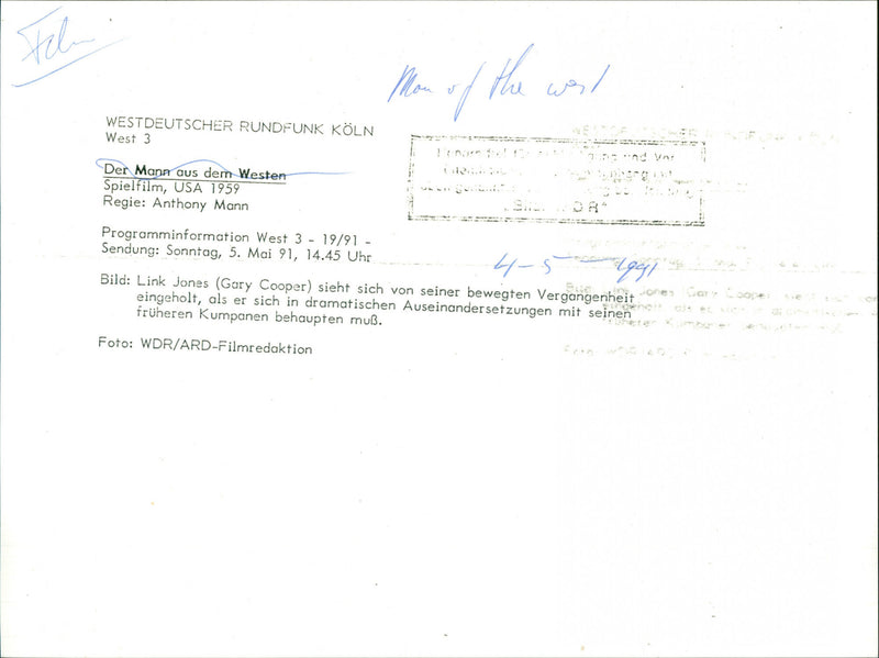 1958 MOVIE: The Man from the West - Vintage Photograph