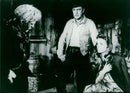 Gary Cooper, Lee J. Cobb, and Julie London in the 1958 western film "The Man of the West". - Vintage Photograph