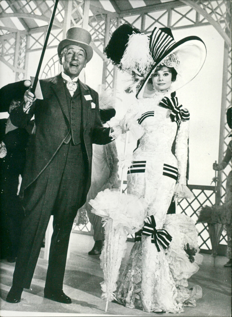 Audrey Hepburn and Wilfred Hyde-White - My Fair Lady - Vintage Photograph