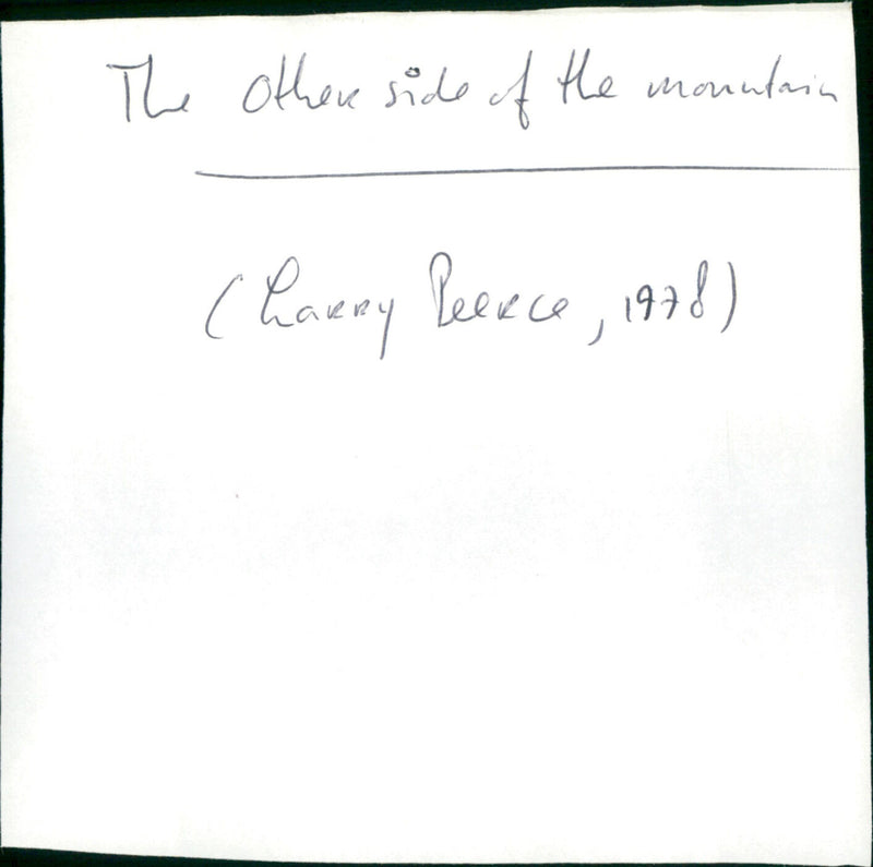 The Other Side of the Mountain - Vintage Photograph