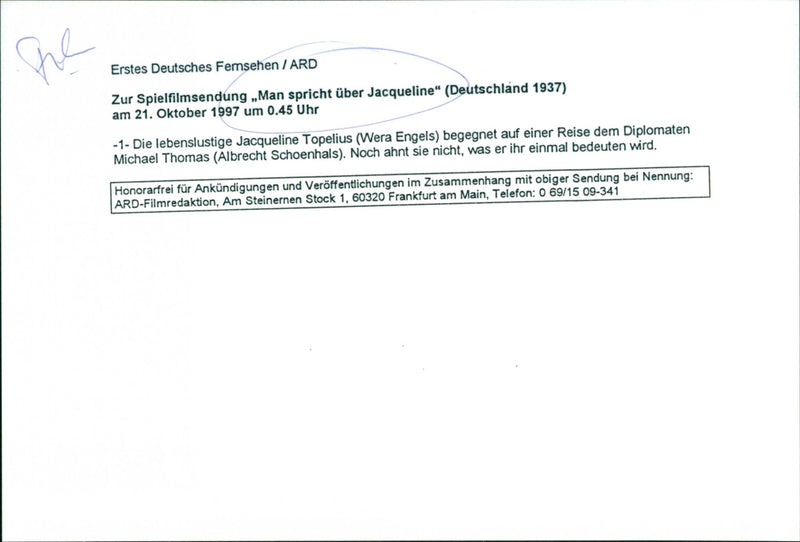 1937 MOVIE:  "Talking About Jacqueline" - Vintage Photograph