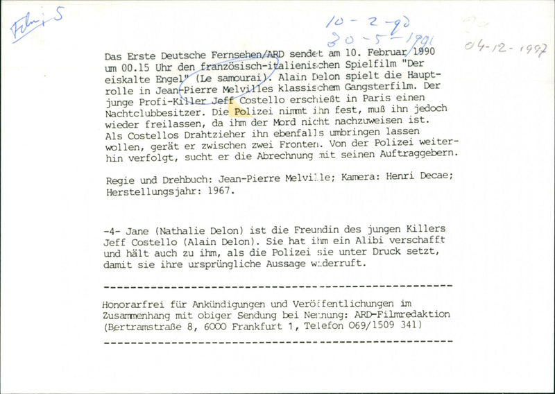 Nathalie Delon and Alain Delon - Le Samourai - Vintage Photograph