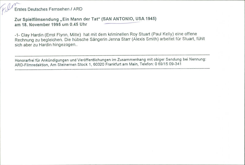 Errol Flynn, Paul Kelly and Alex Smith - San Antonio - Vintage Photograph