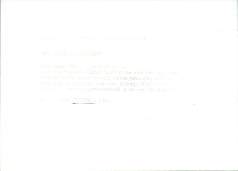 Terence Hill - My Name Is Nobody - Vintage Photograph