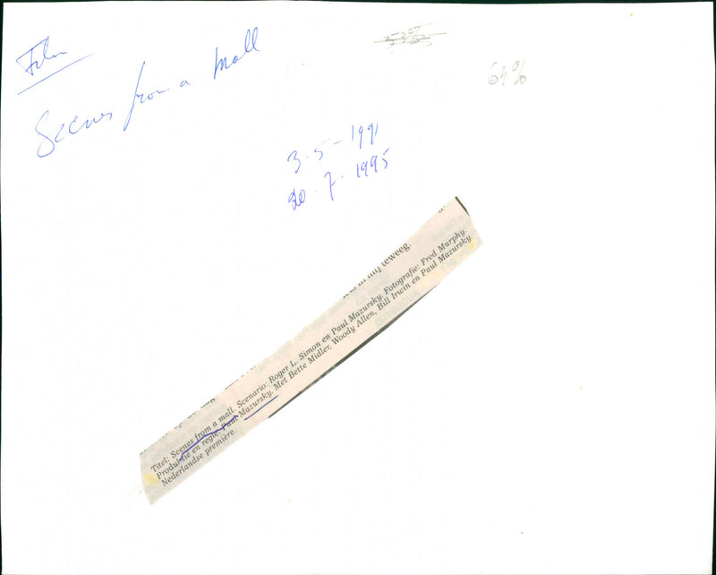 Woody Allen and Bette Midler - Scenes From a Mall - Vintage Photograph