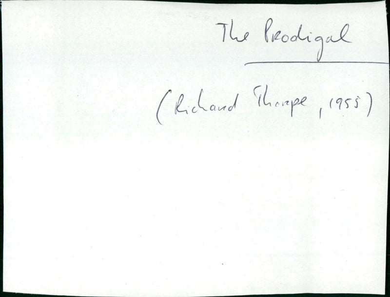 The Prodigal - Vintage Photograph